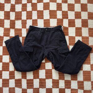 Black Vans Corduroy Loose Tapered Cargo Pants